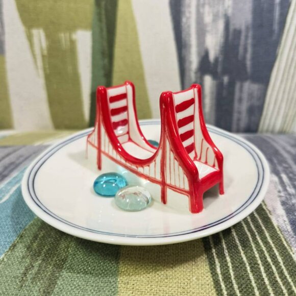 Molly Hatch Anthropologie Golden Gate Bridge Ring Dish Jewelry Holder San Fran - Picture 1 of 8